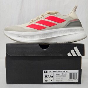 Adidas Ultraboost 5X W Running Shoes JH9021‎ Wonder White Red Women's Size 8.5